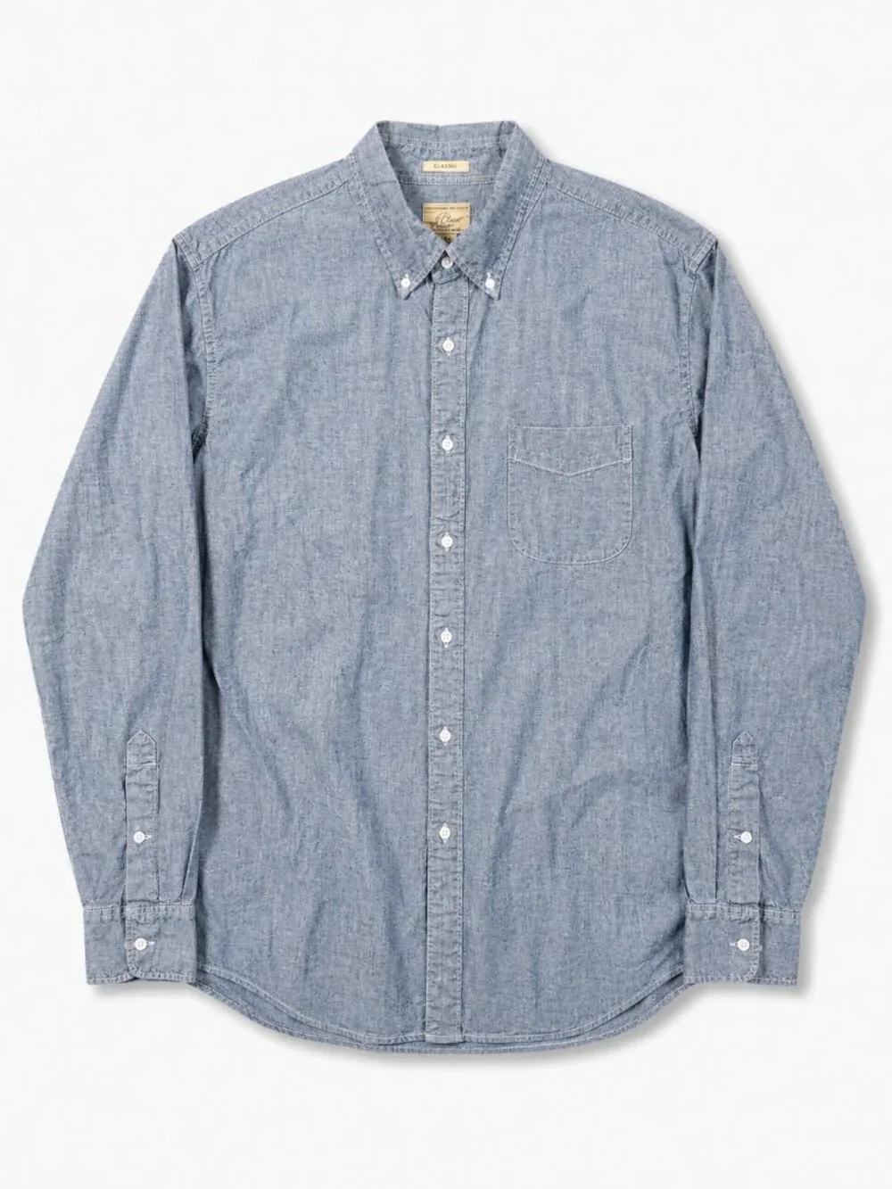 J.Crew Classic Fit Chambray Button-Down Shirt Light Blue Size L H4707 SU18